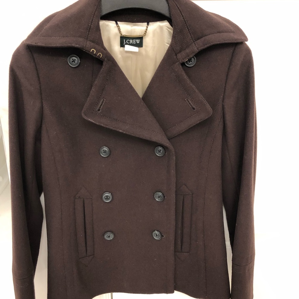 JCrew brown women’s pea coat